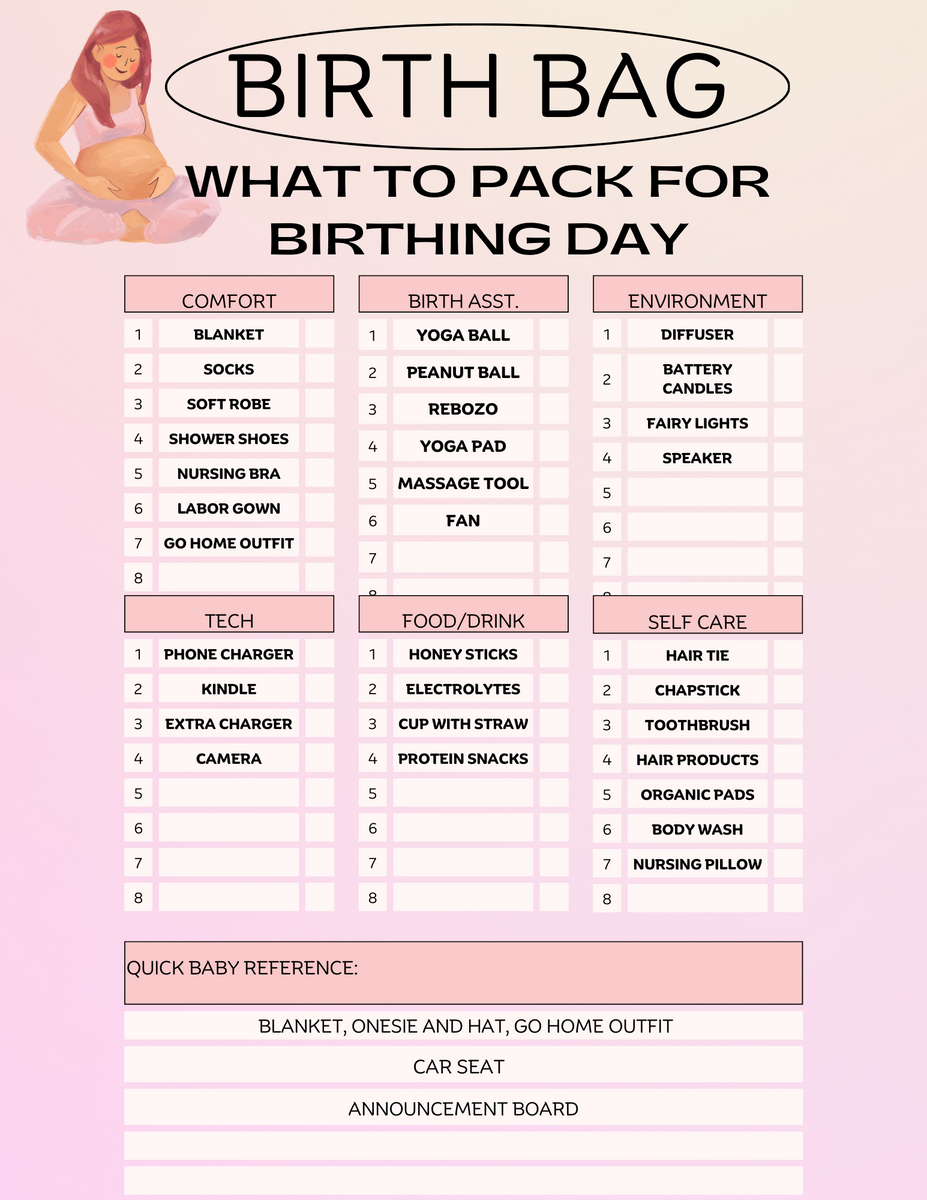 THE BEST BIRTH BAG WITH LINKS – The LA Doula