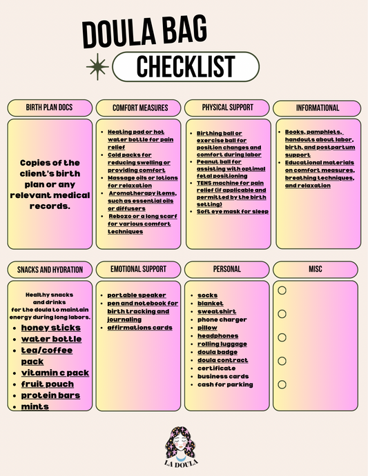 Doula Bag Checklist with Link